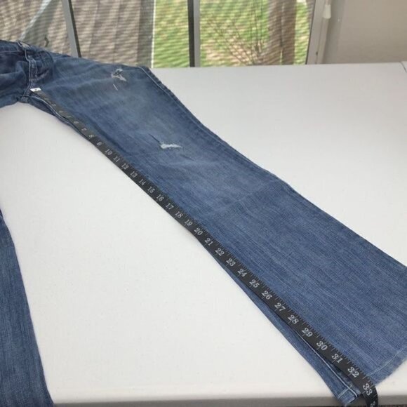 Rock & Republic Skinny Boot Cut Jeans Distressed Faded Dark Denim 27 - Picture 10 of 11